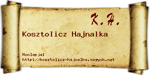 Kosztolicz Hajnalka névjegykártya