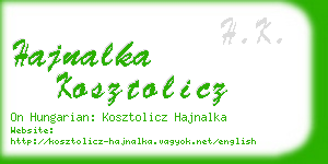 hajnalka kosztolicz business card